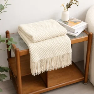 Bobble Textured Knit Throw Blanket