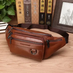 Genuine Leather Waist Fanny Pack Bag