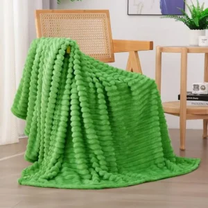 Bright Green Fleece Throw Blanket 50"×60"