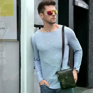 Flap‑over Business Men Crossbody Shoulder Bag