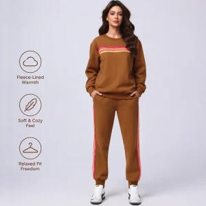 Women's 2 Piece Outfits Rainbow Stripe Sweatsuit